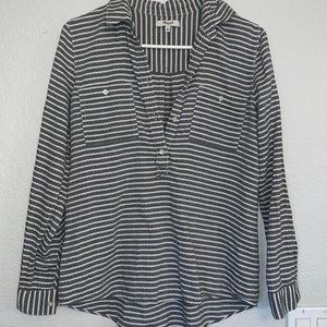 Madewell Womens‎ Striped Grey Blouse Size S